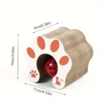 Fun Cardboard Cat Paw Toy with Bell for Scratching - Image 5