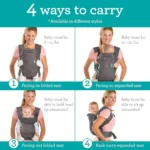 Infantino Flip Advanced 4-in-1 Convertible Baby Carrier – Grey - Image 2