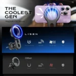 LISEN MagSafe Car Mount – Strong Magnetic Holder, 360° Adjustable, Steel Hook Clip - Image 4