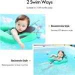 Mambobaby Non-Inflatable Baby Float with Canopy – Infant Swim Trainer for 3-24 Months 👶 - Image 2