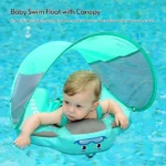 Mambobaby Non-Inflatable Baby Float with Canopy – Infant Swim Trainer for 3-24 Months 👶 - Image 3
