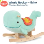Rocking Wooden Whale Plush Ride-On Rocker – Classic Soft Toy for Toddlers - Image 3