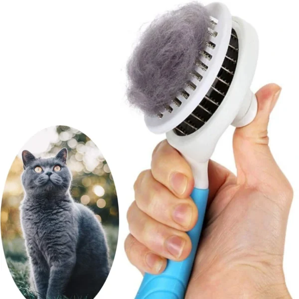 Self-Cleaning Slicker Brush for Dogs & Cats – Easy Grooming & Shedding Control
