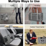 3-in-1 Pet Carrier Bag – Wheeled, Foldable & Breathable Travel Trolley for Cats & Small Dogs - Image 5
