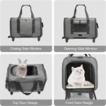 3-in-1 Pet Carrier Bag – Wheeled, Foldable & Breathable Travel Trolley for Cats & Small Dogs - Image 2