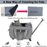 3-in-1 Pet Carrier Bag – Wheeled, Foldable & Breathable Travel Trolley for Cats & Small Dogs - Image 7