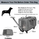 3-in-1 Pet Carrier Bag – Wheeled, Foldable & Breathable Travel Trolley for Cats & Small Dogs - Image 8
