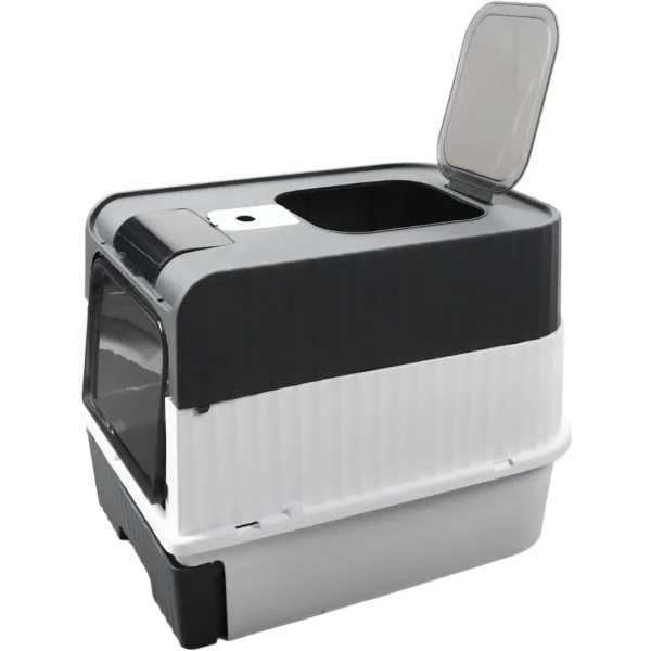 Enclosed Cat Litter Box with Lid – Drawer Type, Self-Cleaning, Anti-Splash with Scoop