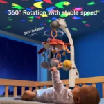 TUMAMA Baby Musical Crib Mobile with Remote, Lights & Projector – Soothing Lullabies & Plush Toys - Image 3
