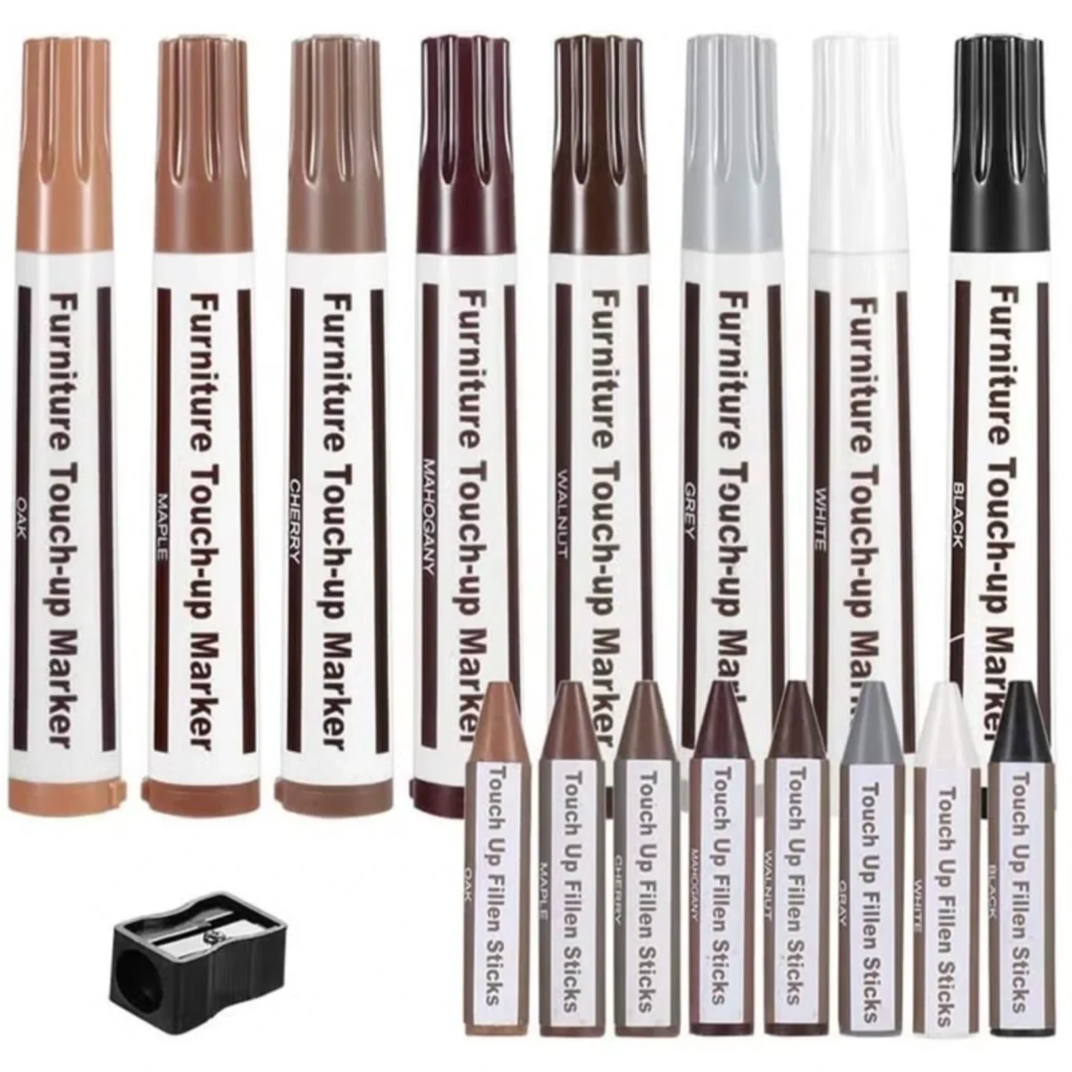Total Furniture Repair Kit – 17-Piece Touch-Up Set with Markers & Wax Sticks - Image 1