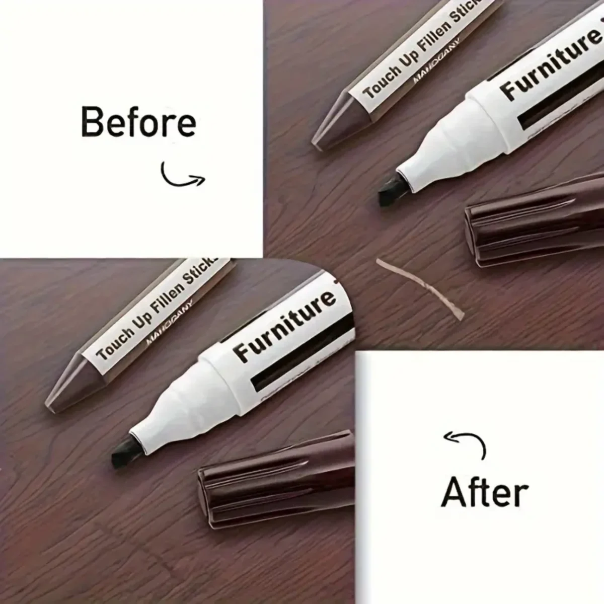 Total Furniture Repair Kit – 17-Piece Touch-Up Set with Markers & Wax Sticks - Image 3