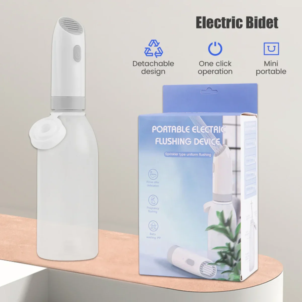 Portable Electric Flushing Device – Uniform Sprinkle-Type Bidet - Image 1